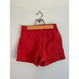 Madewell red orange camp shorts